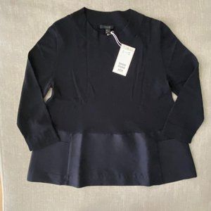 NWT COS women Navy blue wool silk side pocket,  XS